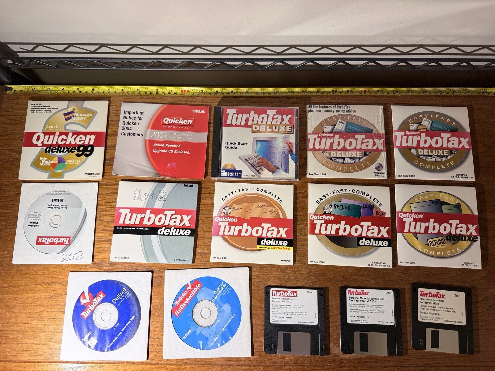 Lot Tax Software CDs Intuit Quicken TurboTax Windows 1997-1999 2000-2003 w/ Keys