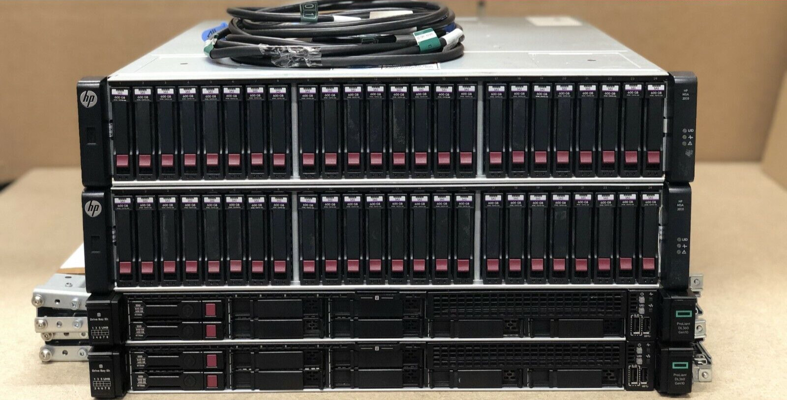 HPE MSA 2050 SAS SAN DL360 Gen10 28.8TB 56-Core Gold 512GB RAM SAN Configuration