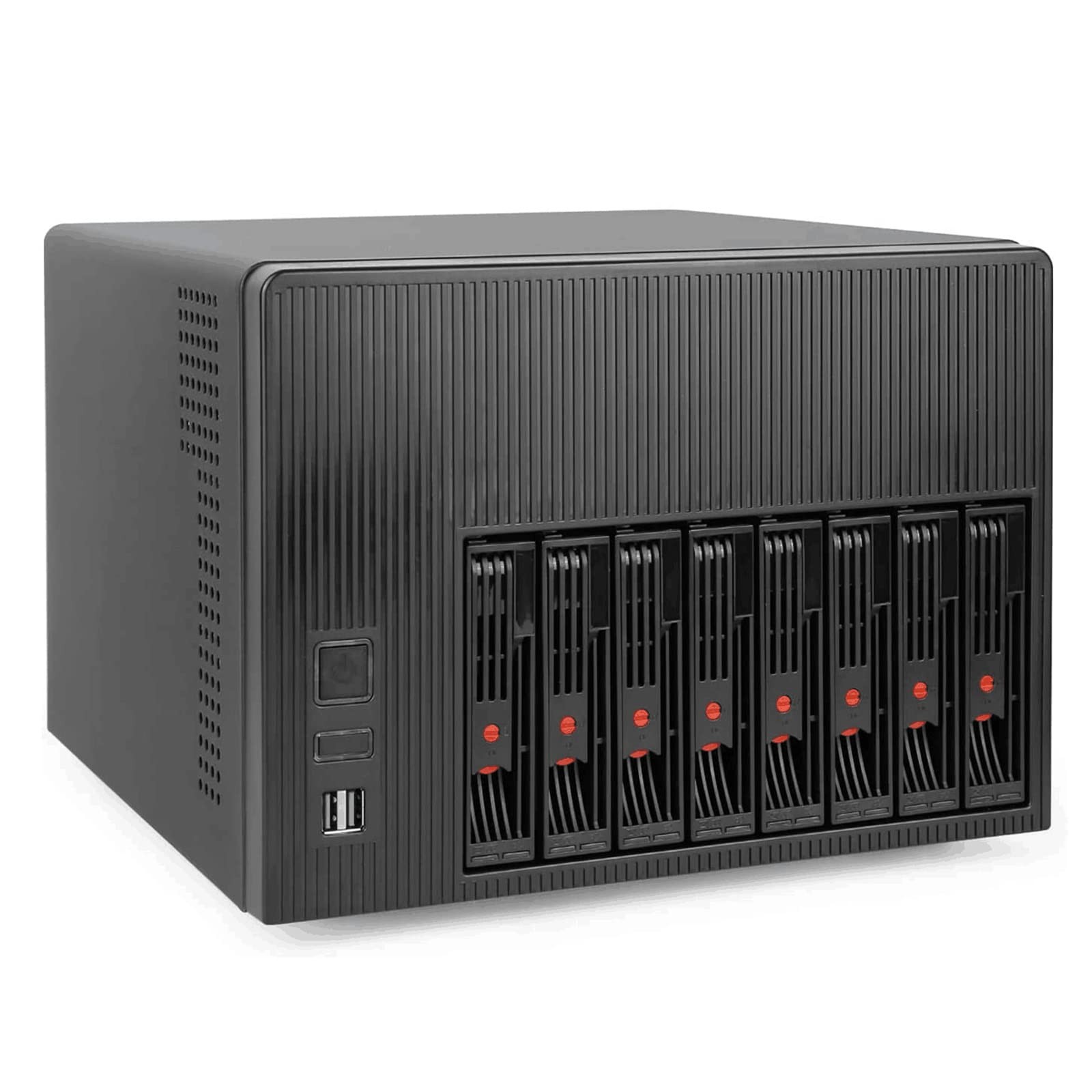 K7 8 Bay NAS Case, Computer Enclosures Compatible Micro-ATX Mini-ITX Motherboard