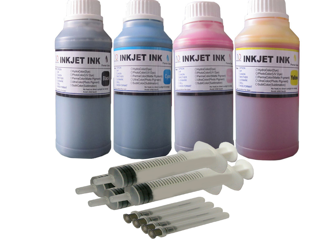 4x250ml ND® Direct Dye inkjet inks for any textile fabric printing