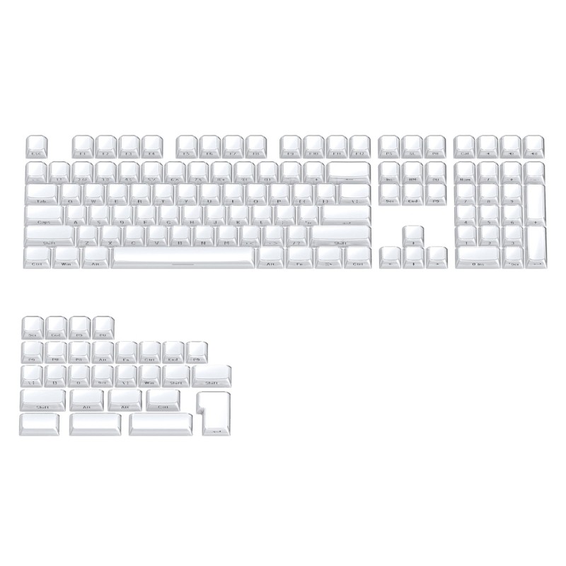 113Key Keycap OEM Profile Double Shot Injection PC Crystal Jelly Keycap for