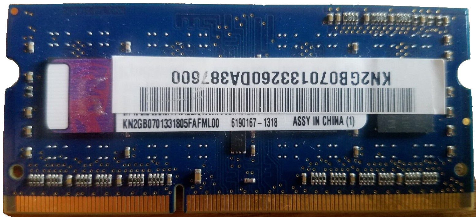 Laptop Ram 2GB Kingston Memory KN2GB0701331805FAFML00 PC3-12800 SODIMM Acer