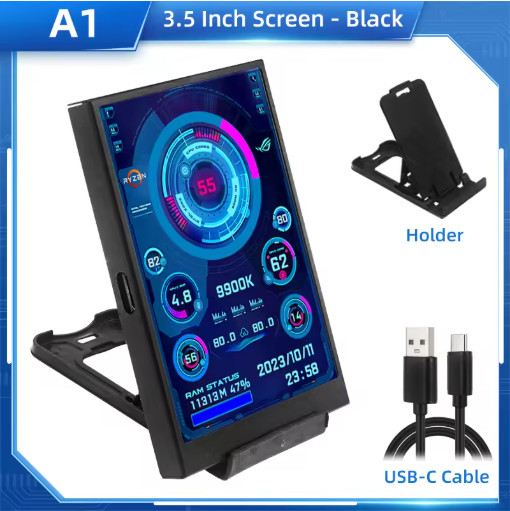 TURZX 3.5/5 Inch IPS USB Secondary Screen PC System Monitor Display