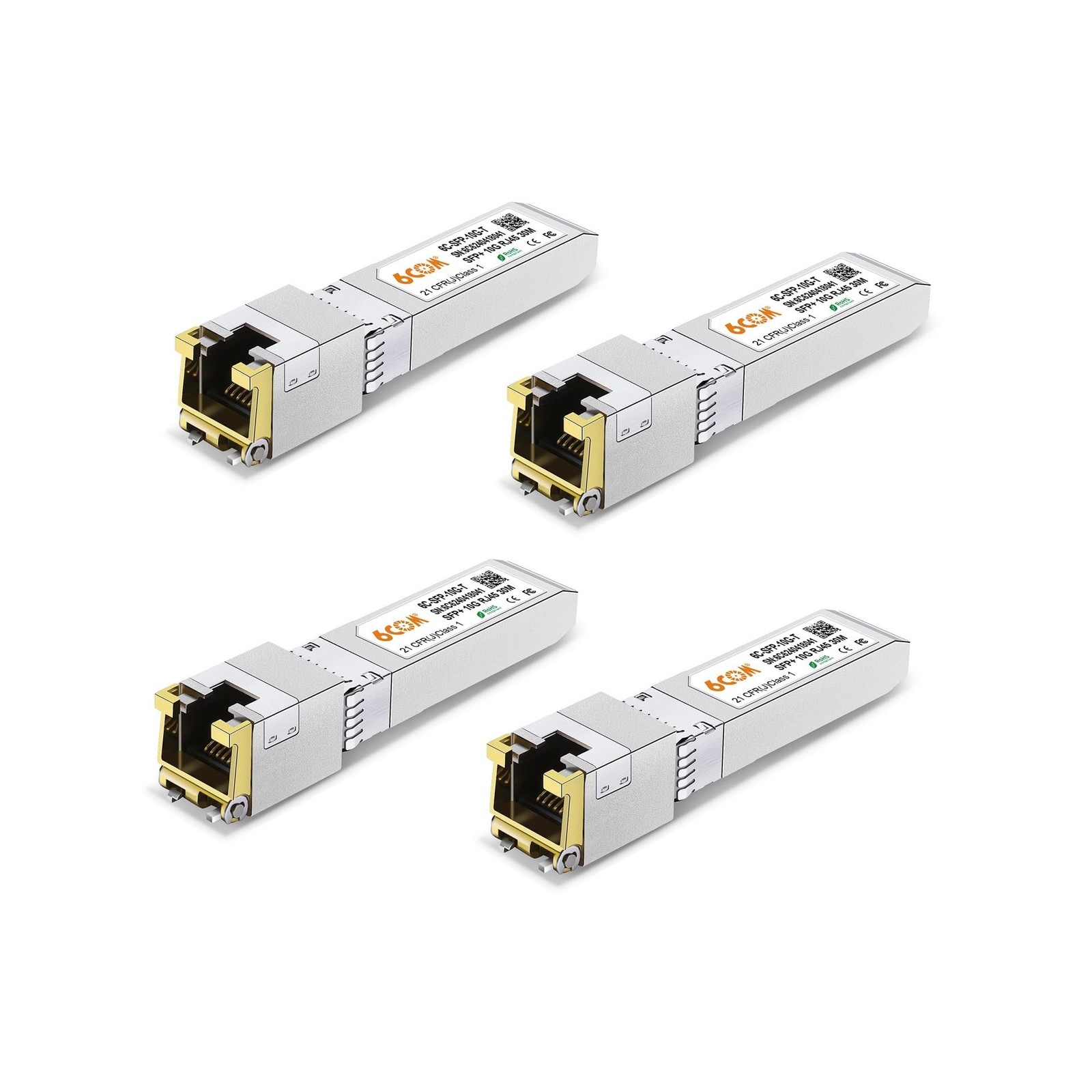 4Pack 10GBase-T SFP+ Transceiver, 10G SFP+ to RJ45 Copper Module, Compatible ...