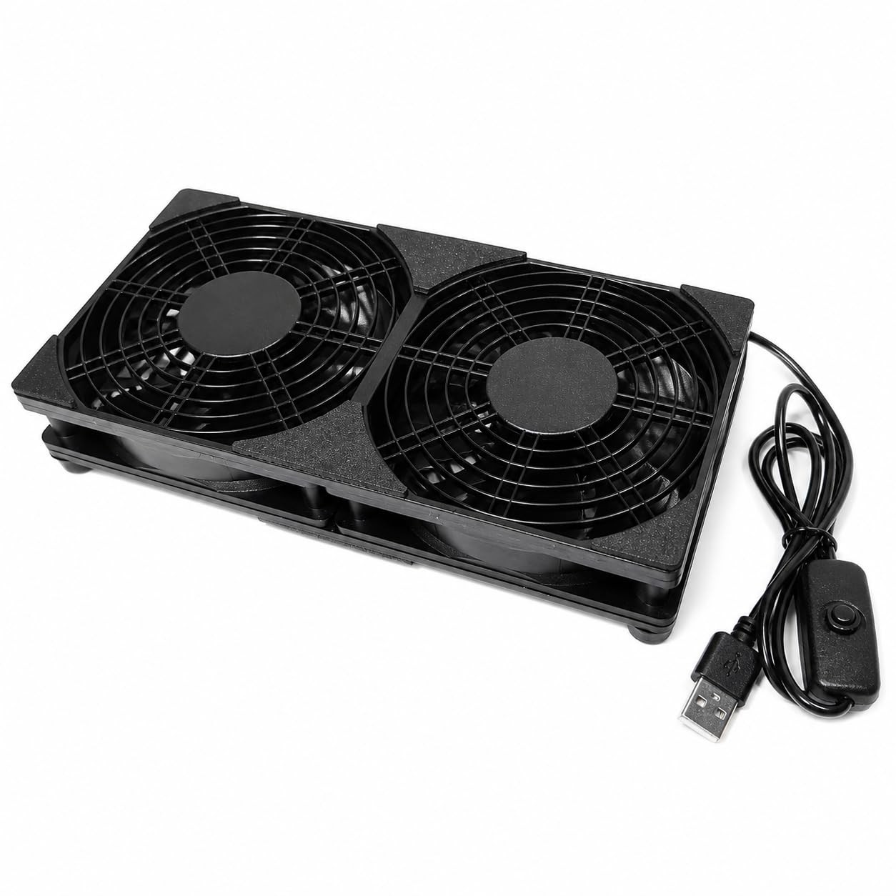 Dual 120mm 5V USB Cooling Fan with On Off Switch PC Desktop Computer Laptop Fan