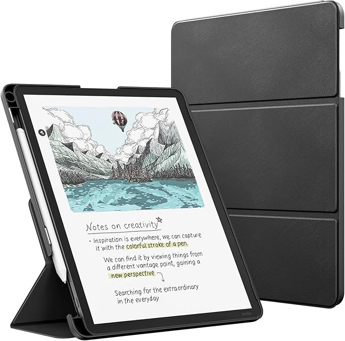 MoKo Pen Holder 11" Kindle Scribe 3rd Gen 2025 & Colorsoft 2026 Tri-Fold Stand