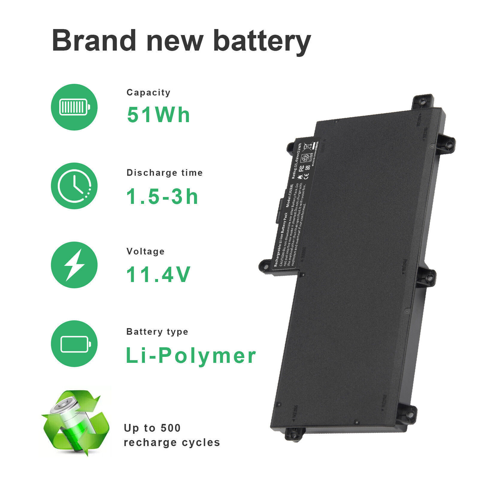✅LOT CI03XL Battery For HP ProBook 640 G2 645 G2 650 G2 655 G2 801554-001 51Wh