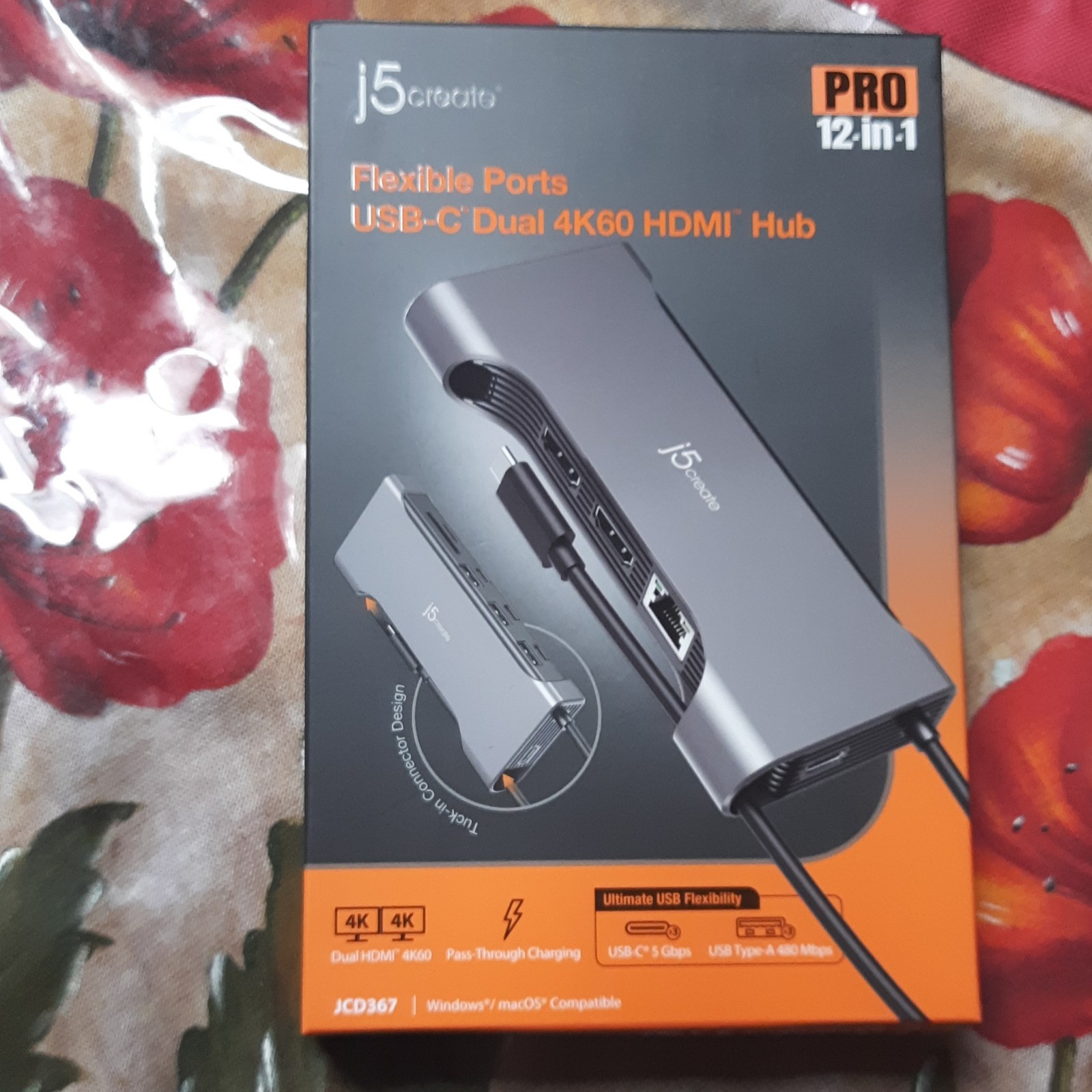 j5create JCD367 Flexible Ports USB-C® Dual 4K60 HDMI™ Hub - Pro 12-in-1 SEALED