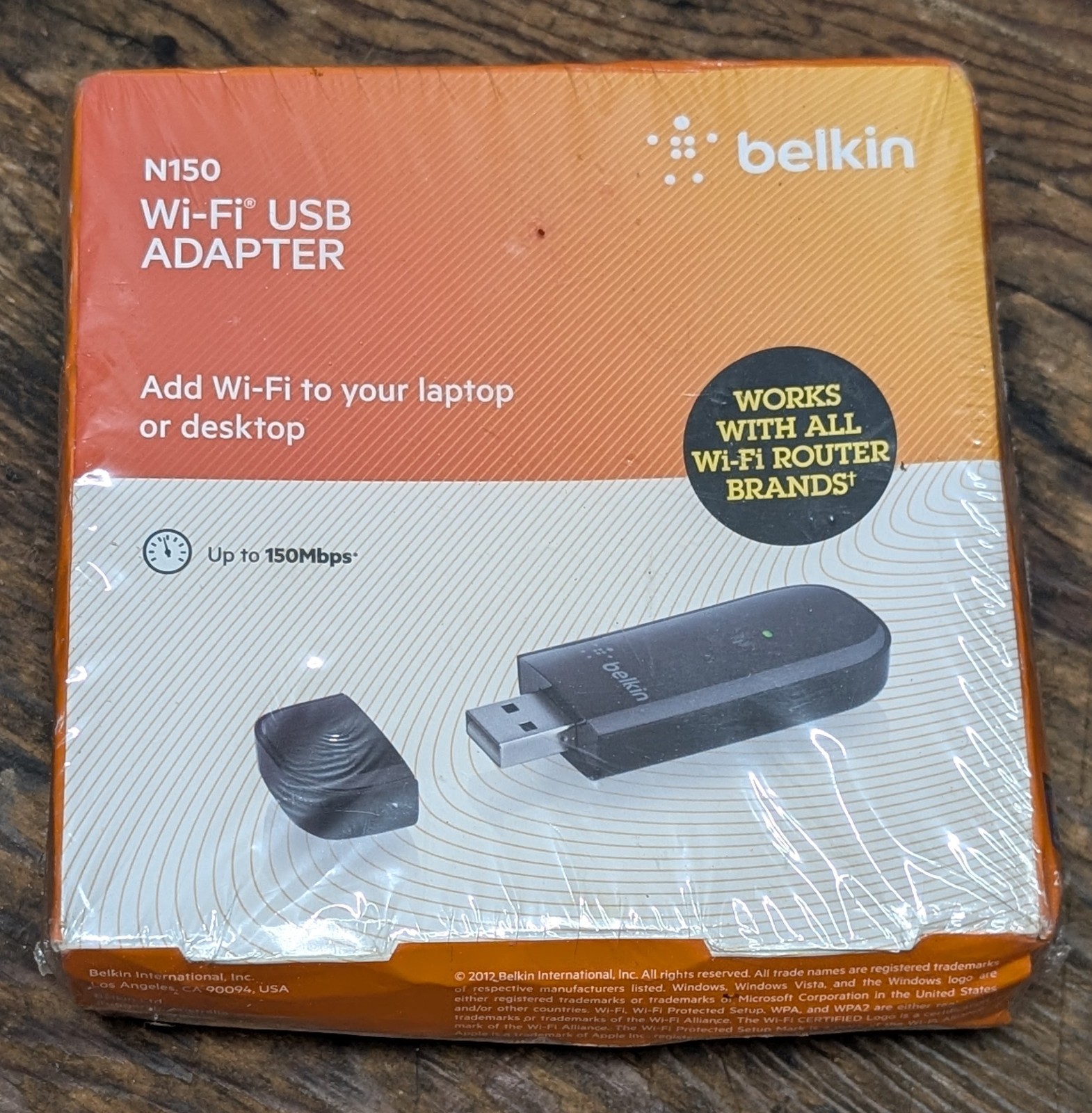 BELKIN N150 WIRELESS USB ADAPTER 150Mbps FOR DESKTOP LAPTOPS, NEW SEALED