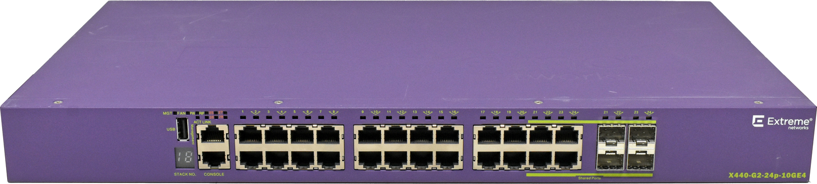 Extreme Summit X440-G2-24p-10GE4 24-Port PoE+ GE Switch 4+4 SFP/SFP+