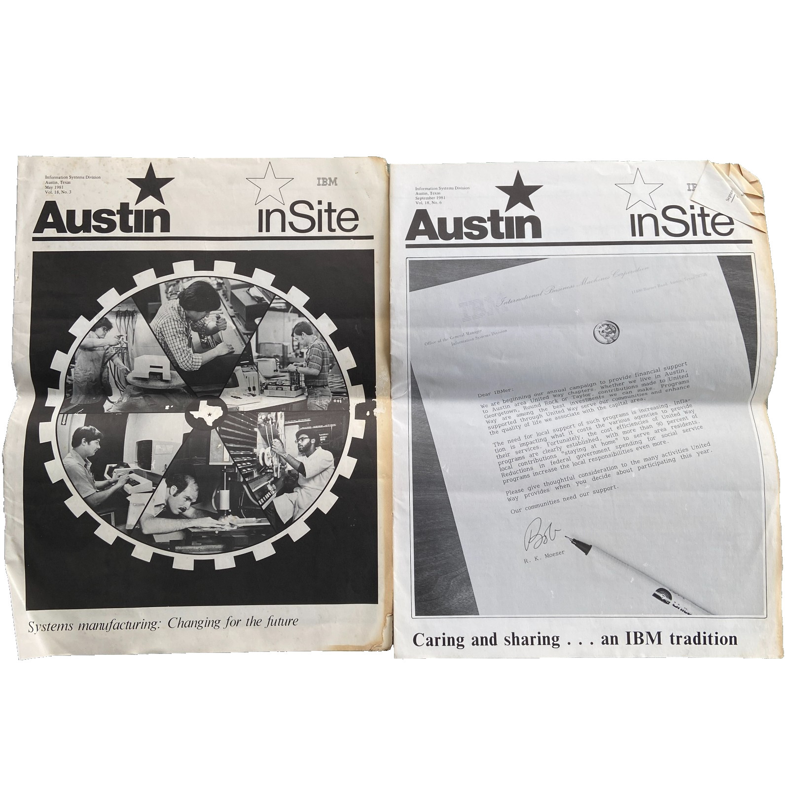 Vintage IBM Austin InSite Magazine 1981 Texas Campus Manufacturing History Photo