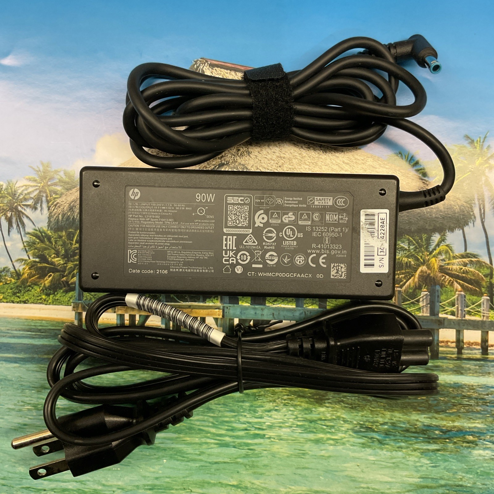 LOT OF 5 HP TPN-CA18 90W 19.5V 4.62A  AC Power Adapter L31819-002 BLUE TIP 4.5MM