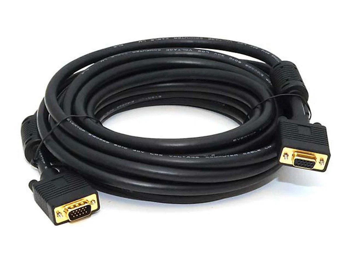 Super VGA M/F Cable - 25 Feet  W/ Ferrites For In-Wall Installation | CL2 Rated