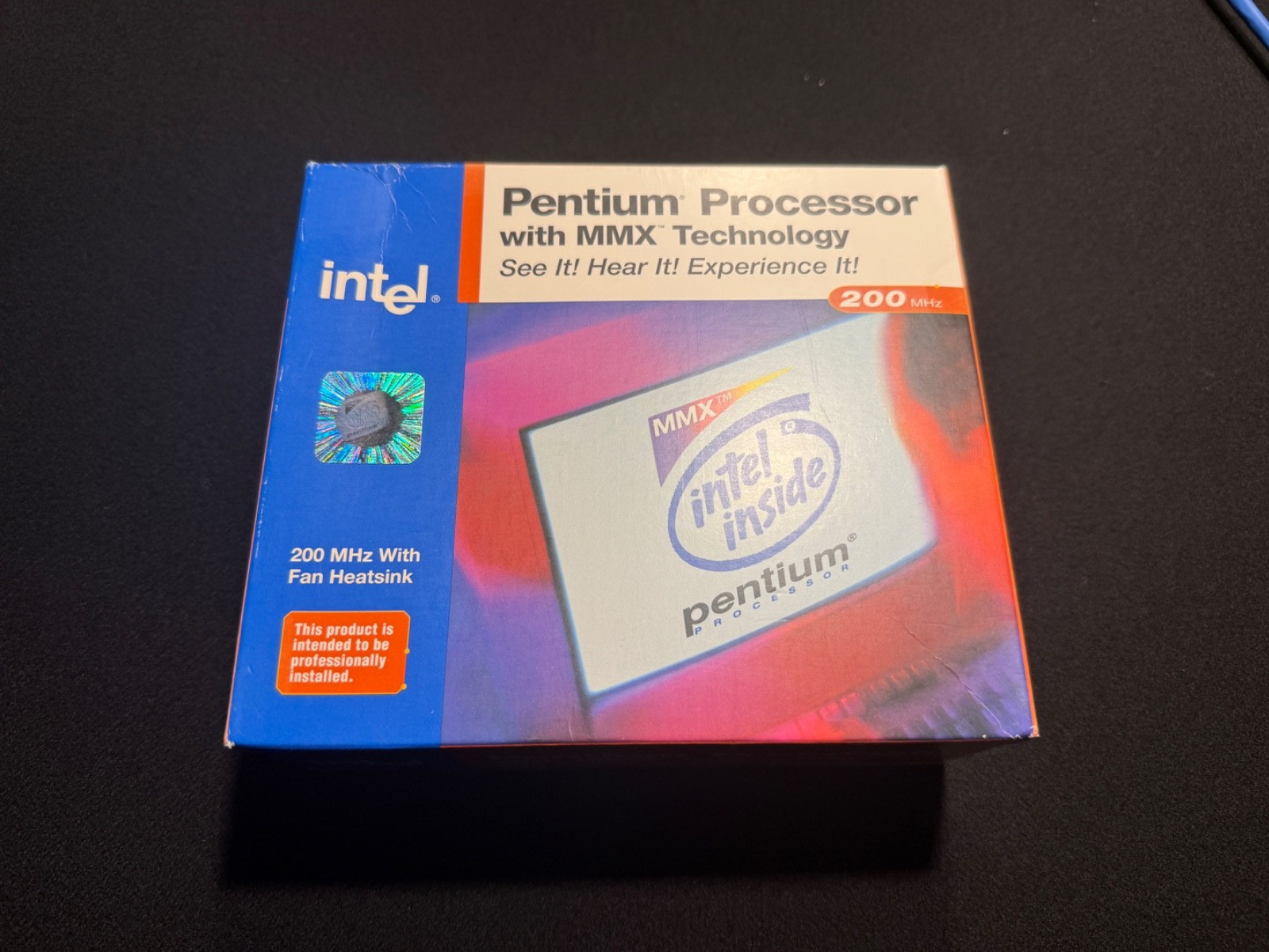 Vintage Intel Pentium w/ MMX CPU New In Box NIB NOS *No Shrinkwrap*