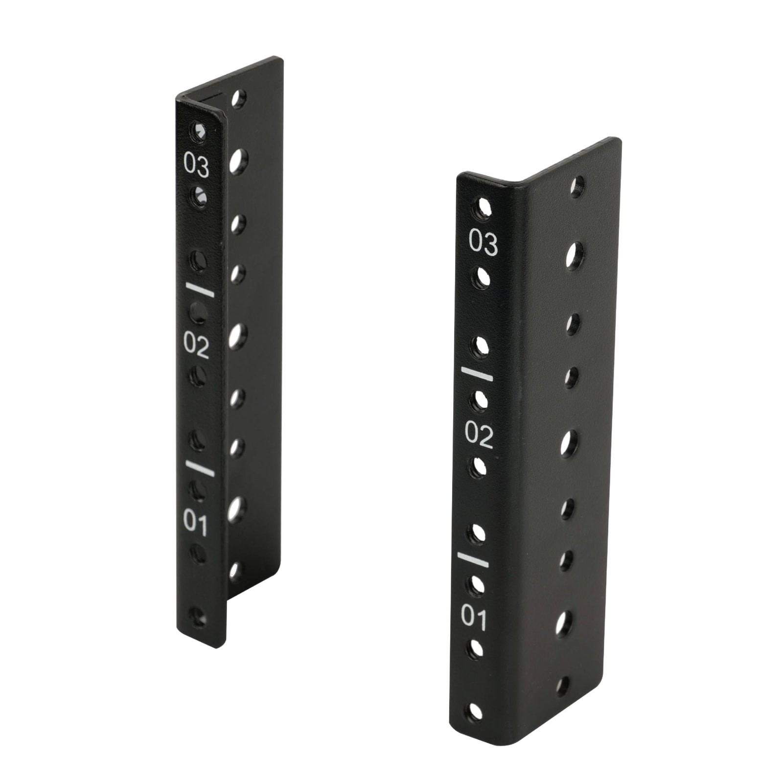 Tecmojo 3U Vertical Server Rack Mount Rail Pair Black 12-24 Tapped Holes Screws