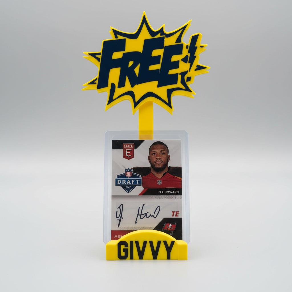 3D Printed FREE Givvy Card Stand - Yellow/Black