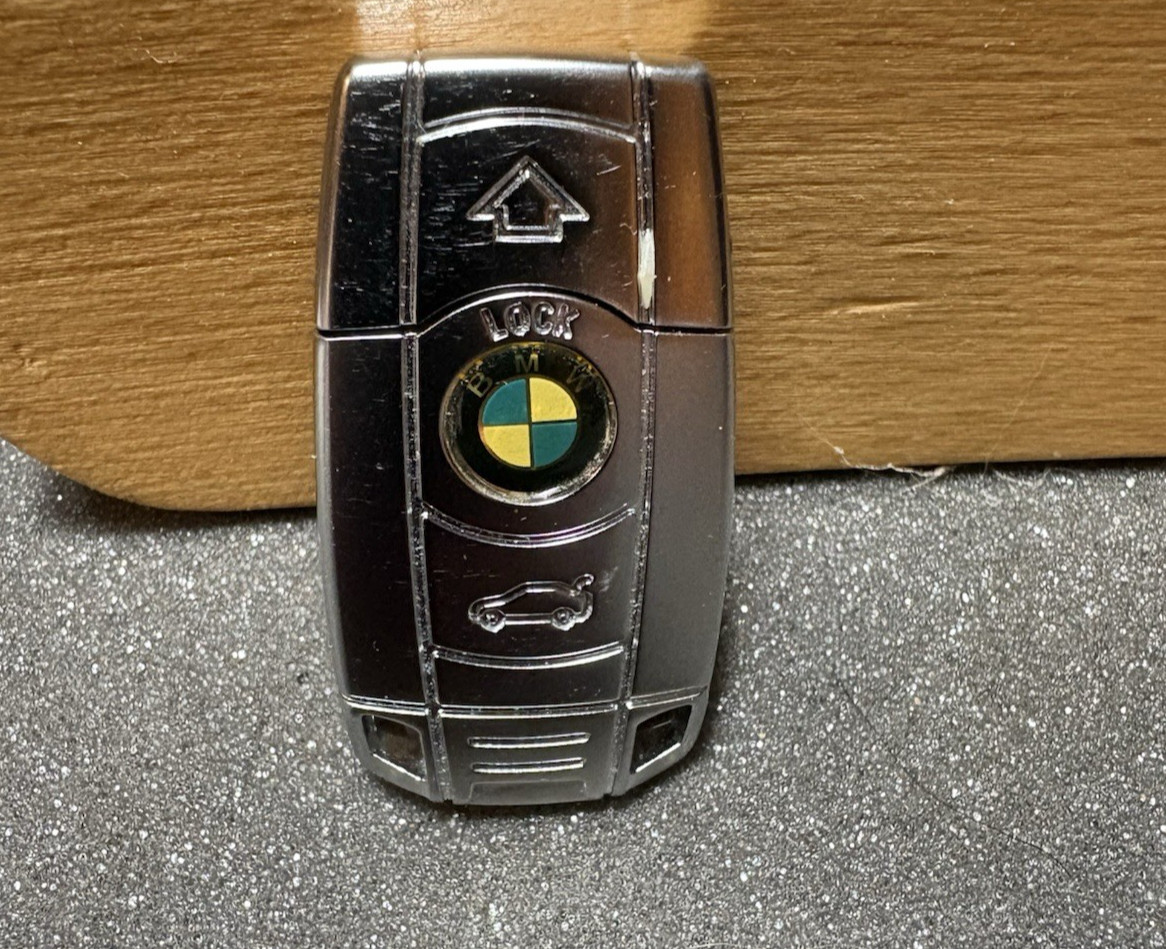 BMW Welcome Chrome Metal Key Fob Style USB Thumb Flash Drive 2GB Memory (SH5)
