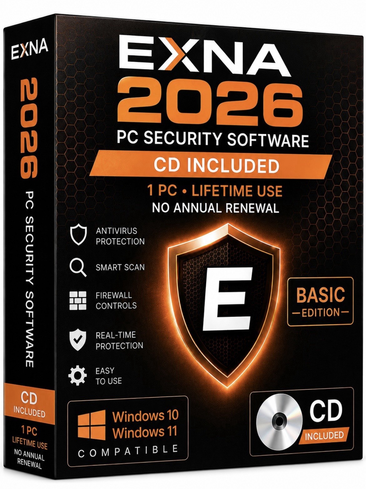 EXNA 2026 Antivirus Security Software CD Included Windows 10/11 1 PC BRAND NEW