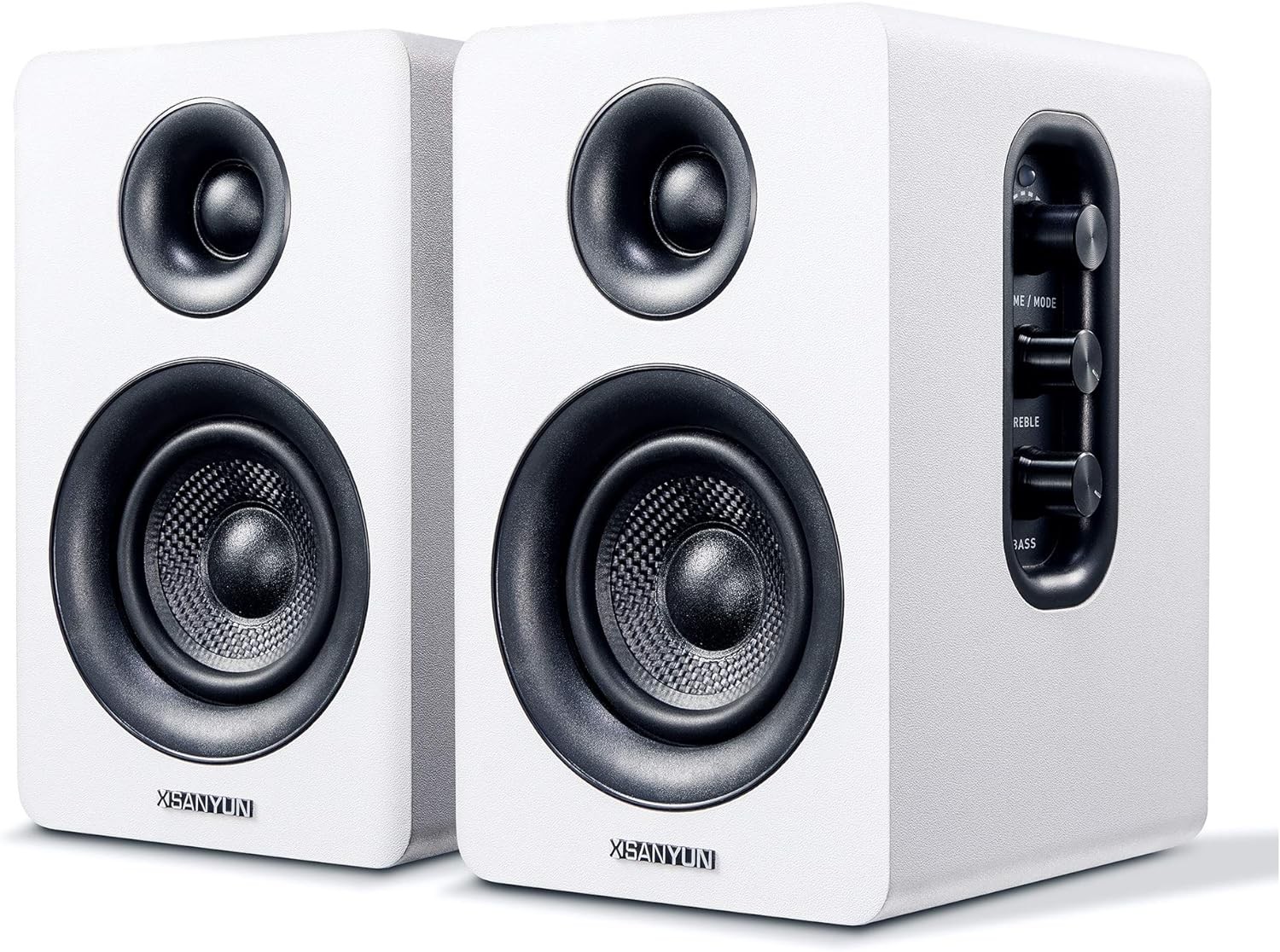 SW208 3" Active Bluetooth 5.0 Bookshelf Speakers – 60W 3“, White 