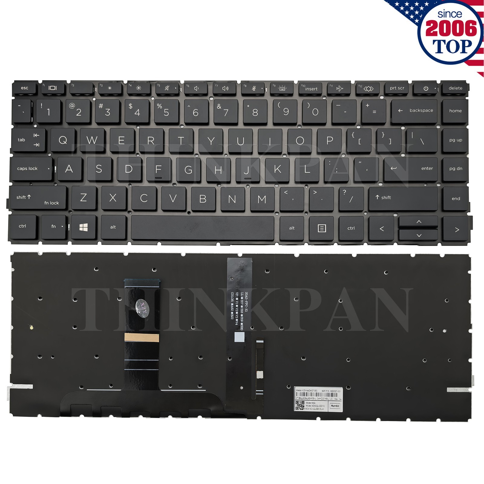New US Laptop Keyboard Backlit for HP ProBook 440 G8 G9 445 G8 G9 Black