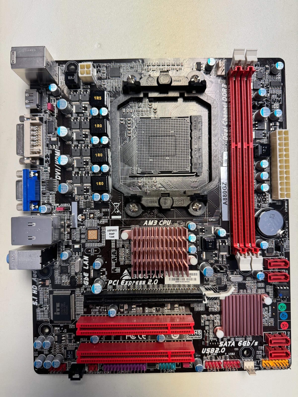 Biostar A880GZ MATX AM3 DDR3 MicroATX Motherboard