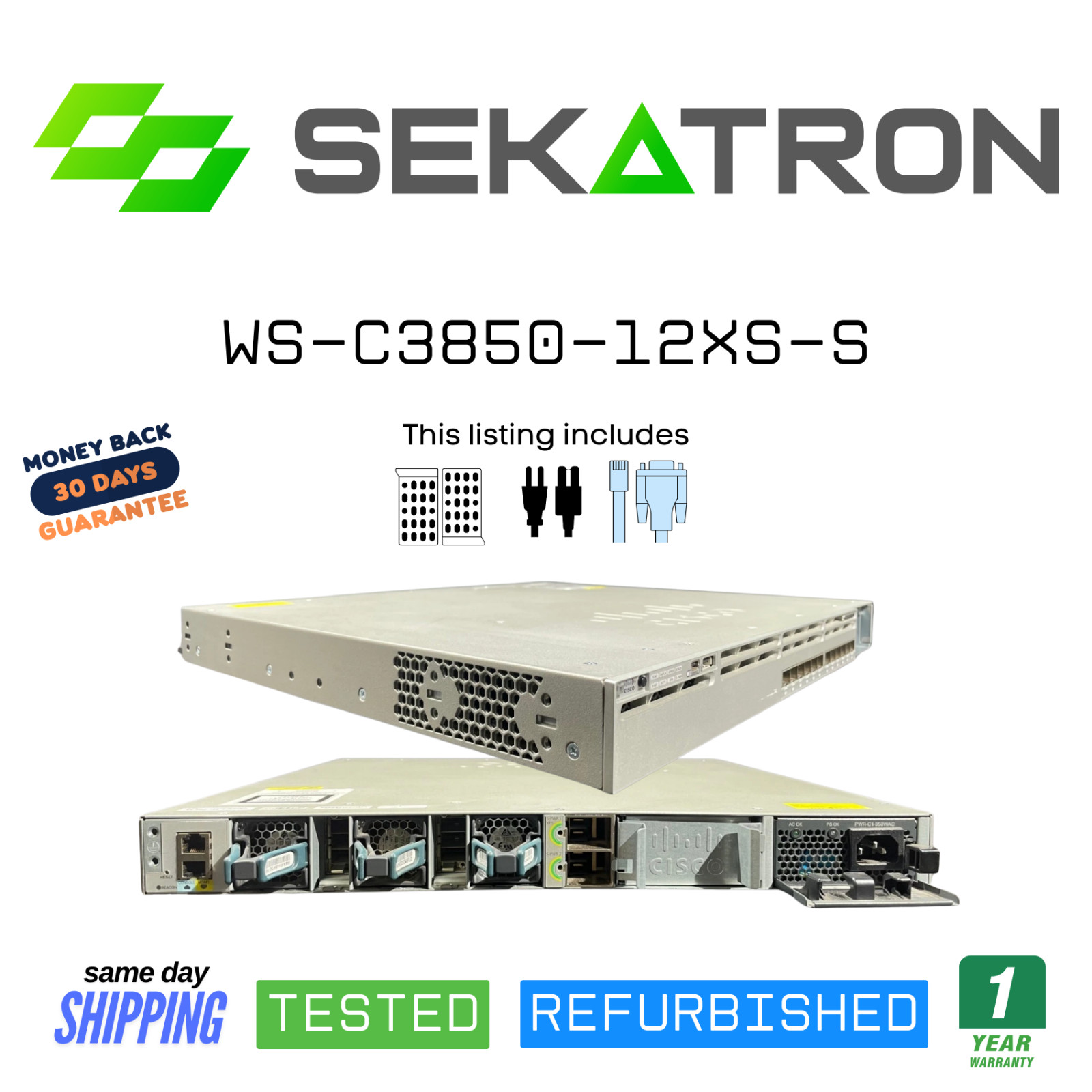 🔀 Cisco WS-C3850-12XS-S Catalyst 3850 Series Switch • 12× SFP+ 10GbE • IP Base⚡