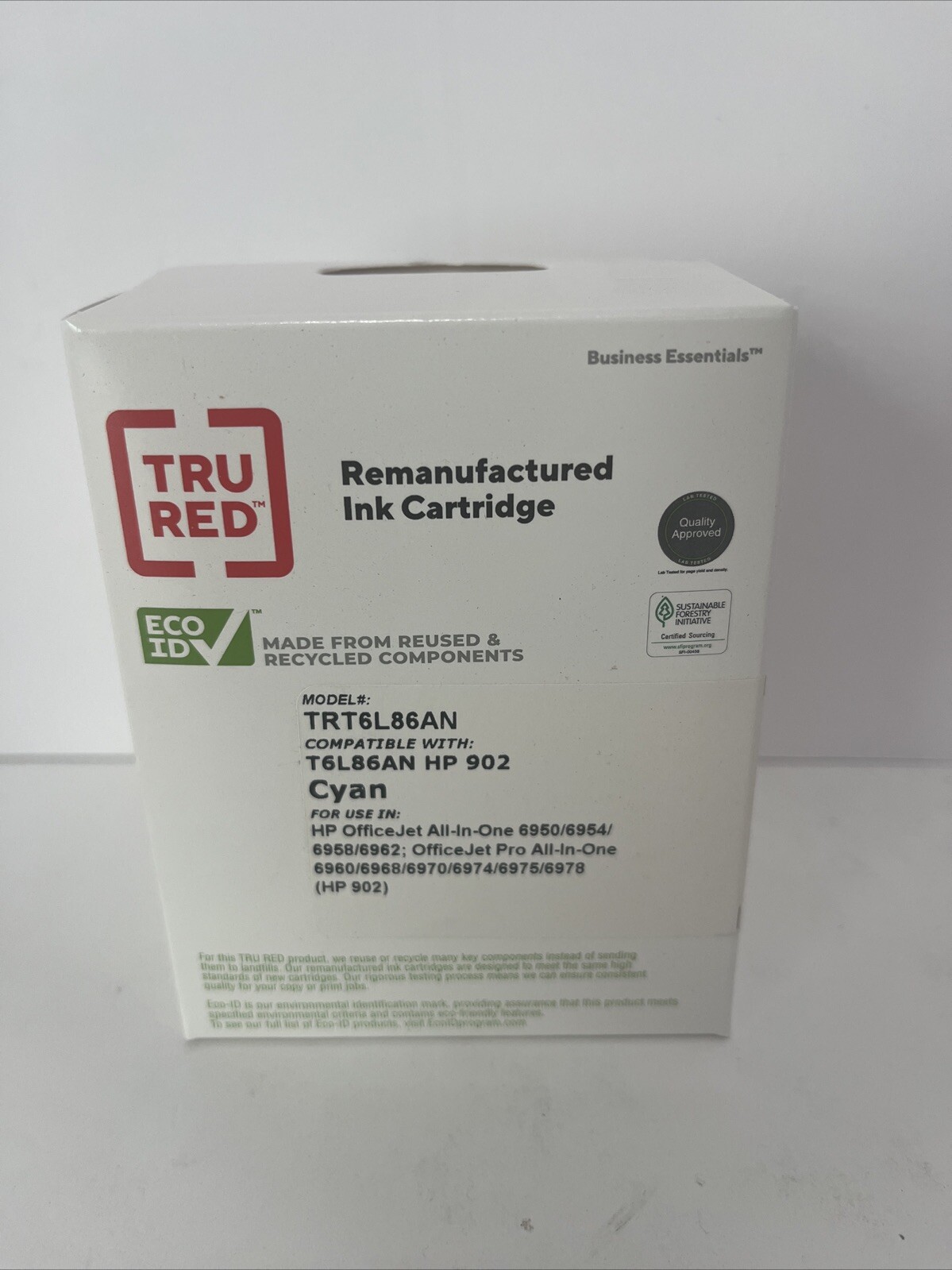 TRU RED Reman Cyan Standard Yield Ink Cartridge Replacement for HP 902 TRT6L86AN