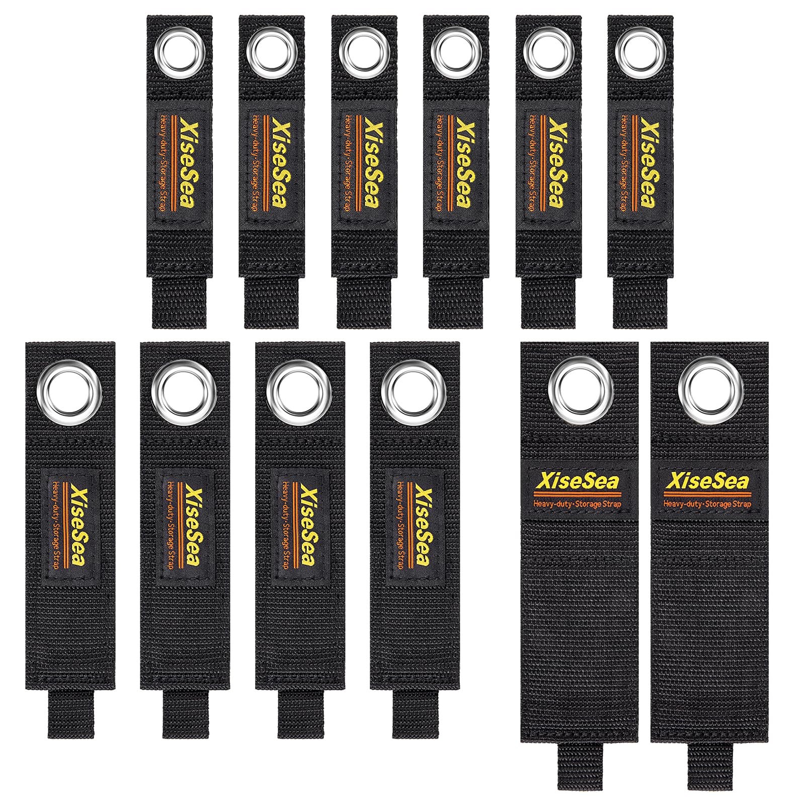 12-Pack Heavy Duty Storage Straps, Hook and Loop Storage Straps with Handle –...