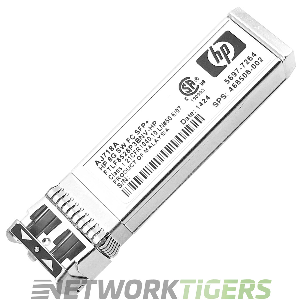 HPE HP AJ718A 8GB Fibre Channel Short Wave SFP Transceiver