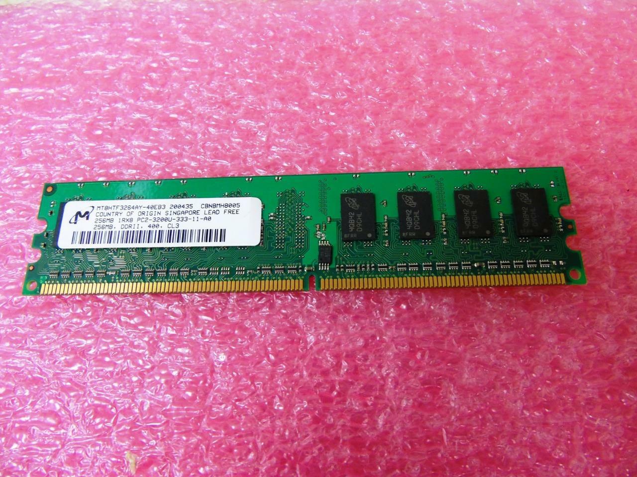 Micron MT8HTF3264Ay-40EB3  256MB DDR2 SDRAM 400MHZ PC2-3200 Desktop Memory RAM