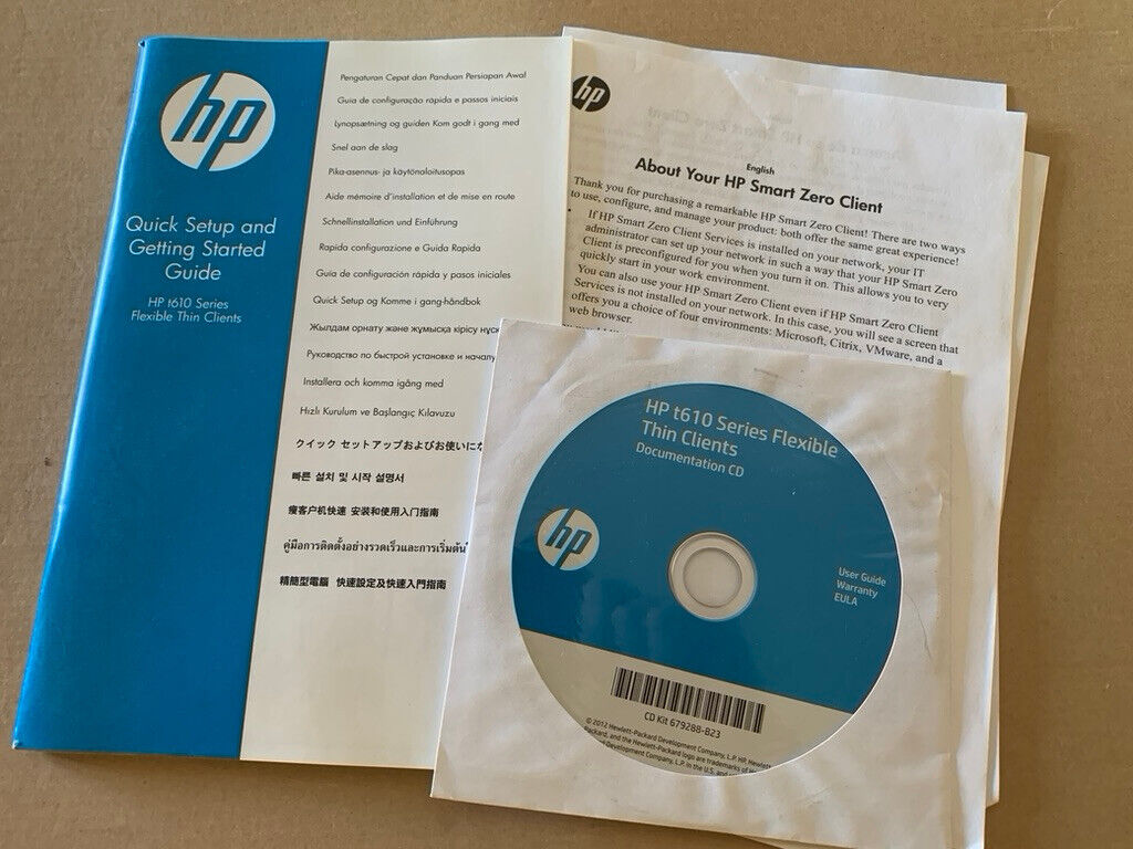 HP t610 Series Flexable Thin Client Setup Getting Started Guide & Documentation