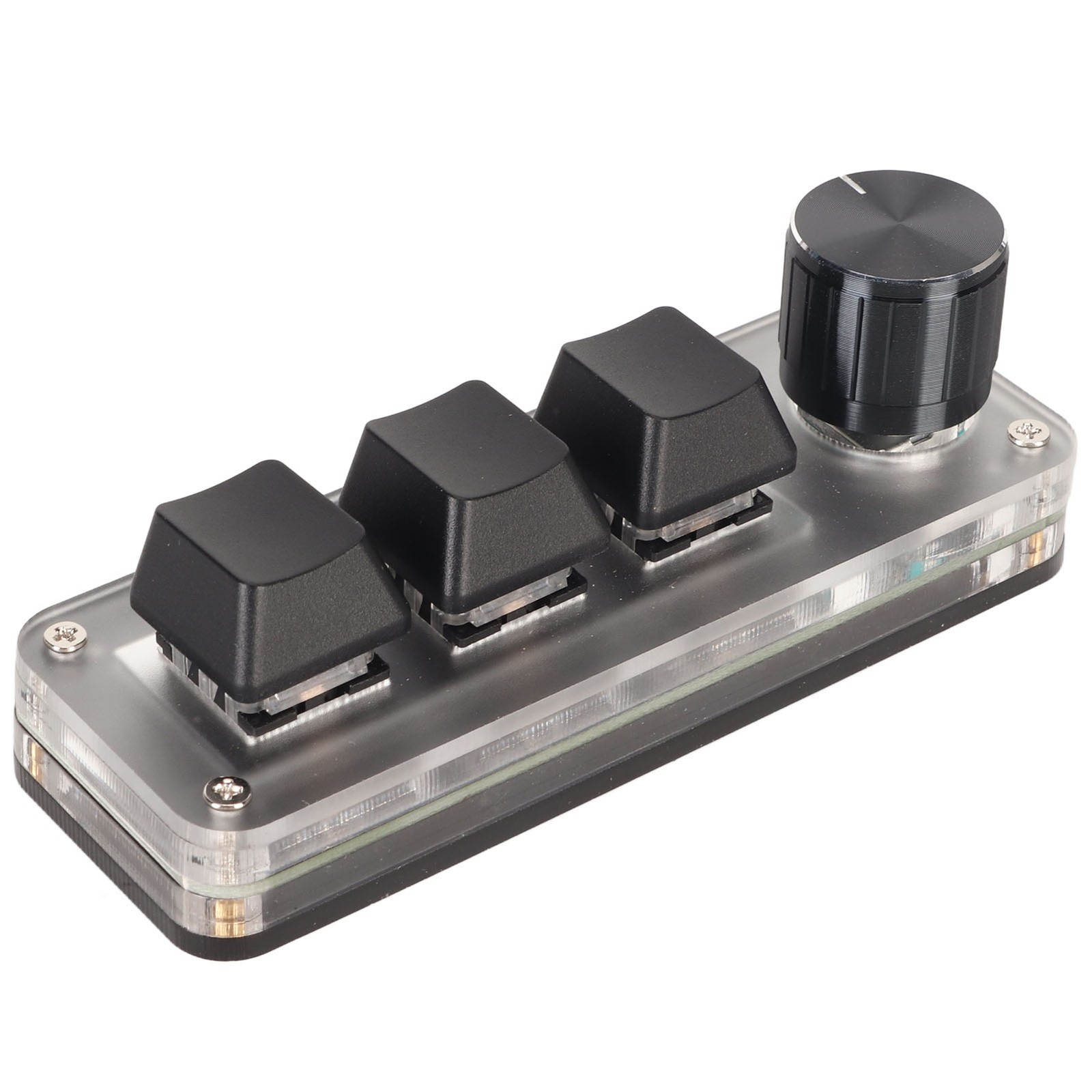 USB Mini 3 Key Keypad With Knob DIY Programmable Type C Wired Connection B CAD