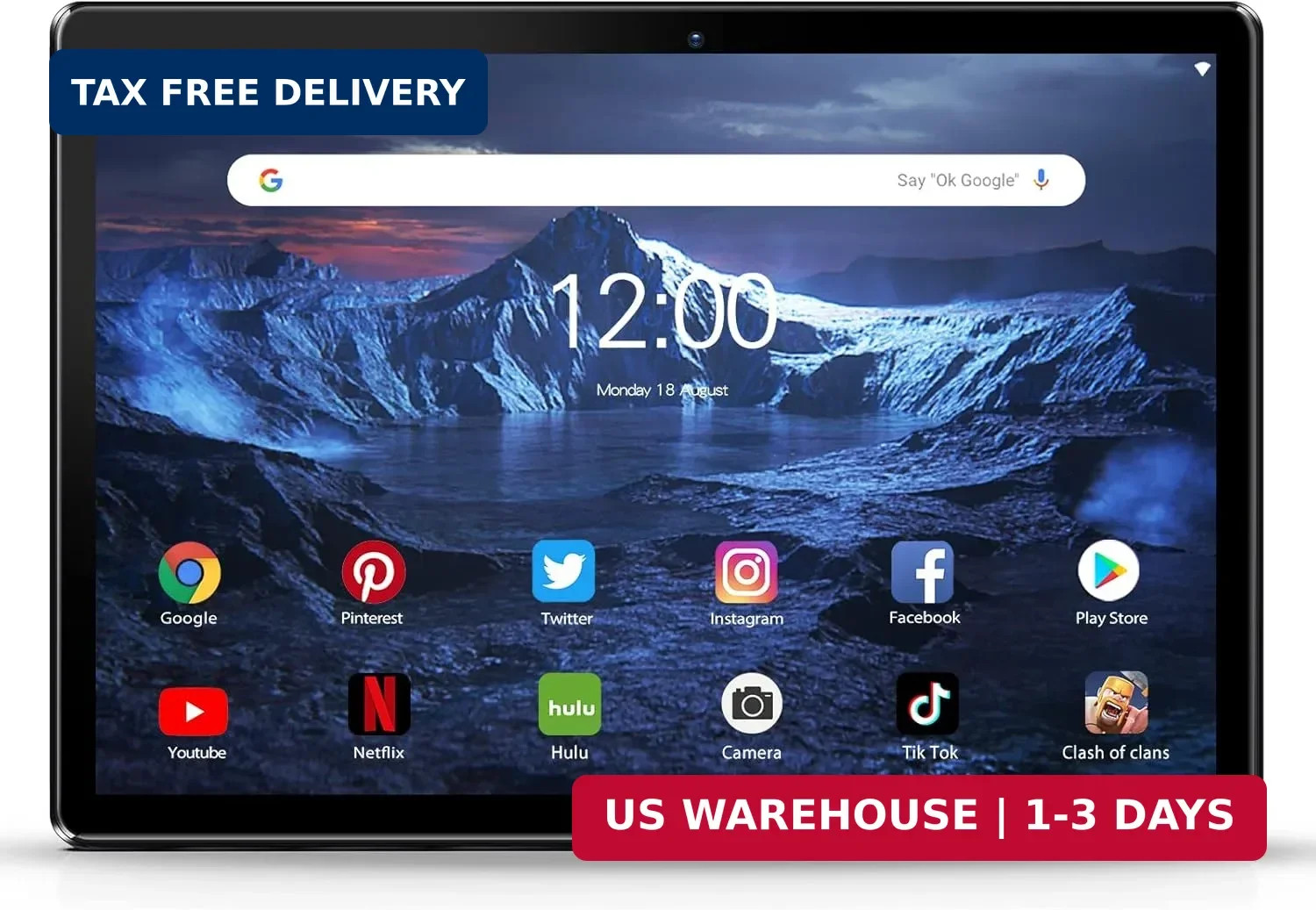 10'' Tablet Android 10 Phone Tablet with SIM Slot, 64GB Quad Core, IPS Touchscr