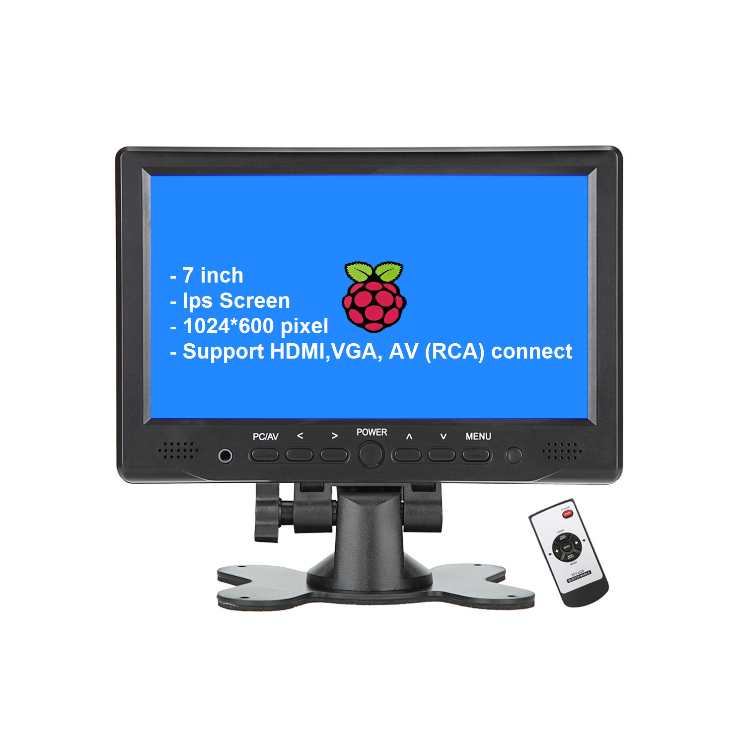 US Stk 7"Portable Small HDMI LCD Monitor w/Speaker 4 PC/TV/Security system, VGA 
