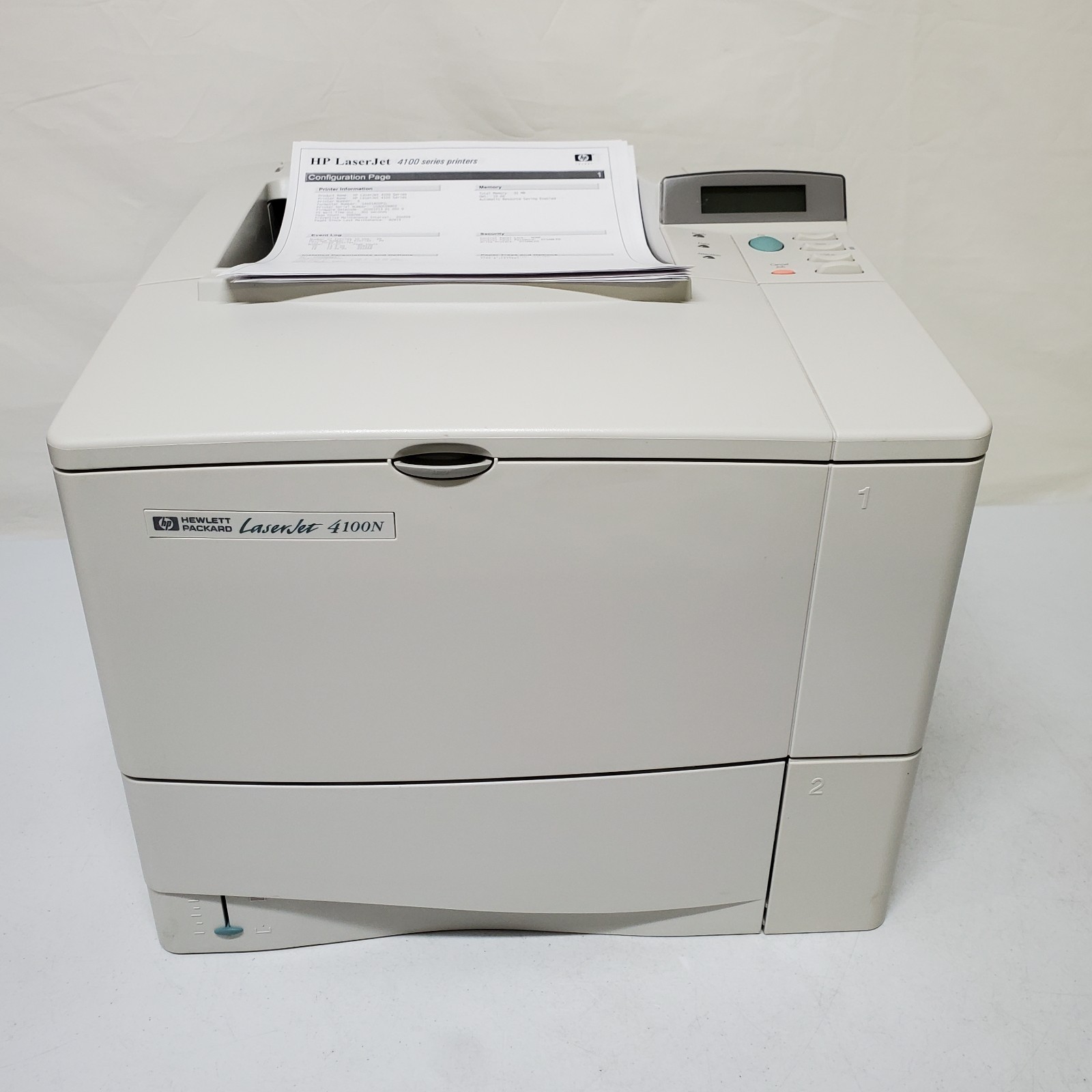HP LaserJet 4100N Mono Printer 32K Pages SERVICED READ INFO Network Parallel
