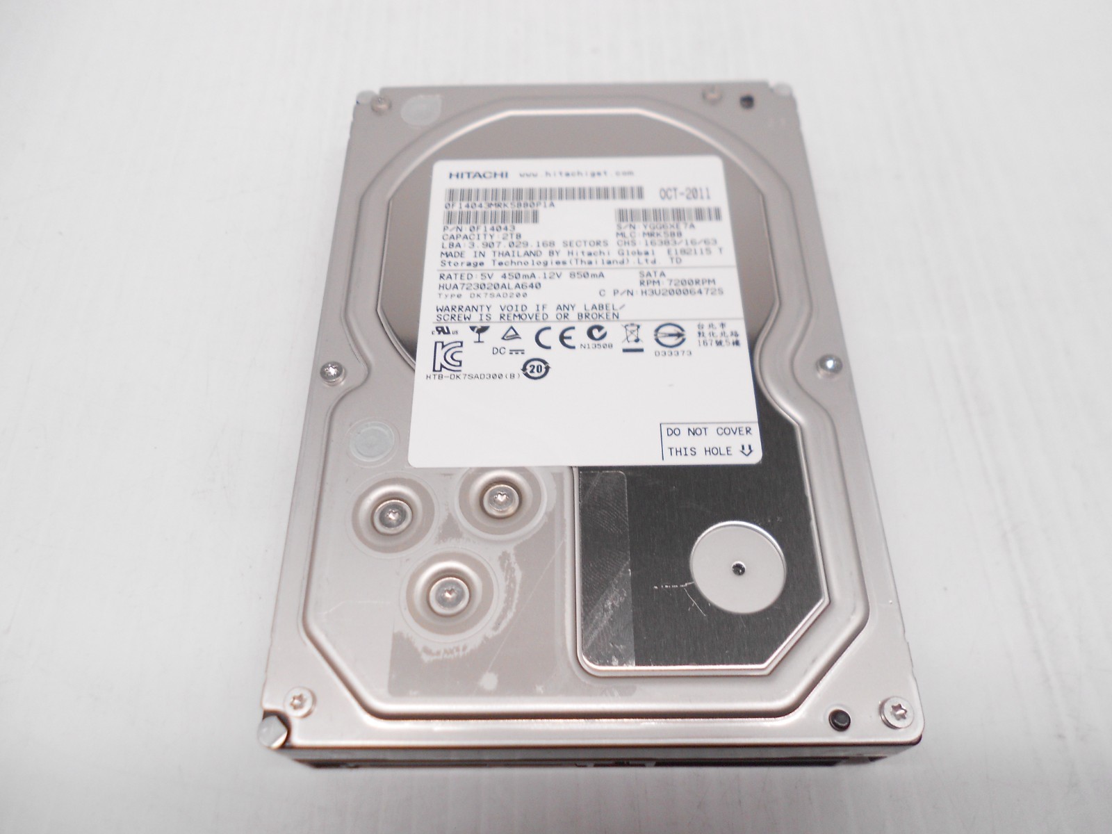 HGST 2TB 7.2K SATA 3.5" 6G Hard Drive Desktop, Server, DVR  HUA723020ALA640