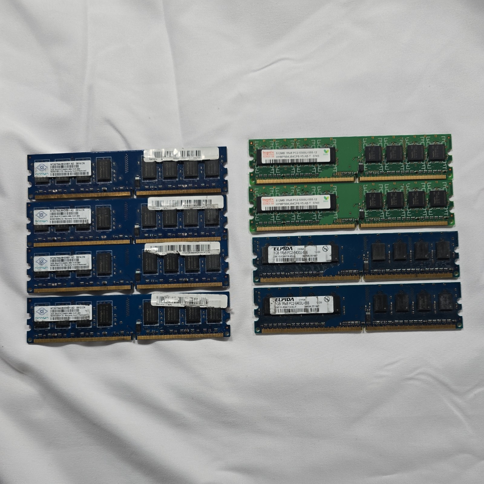 Random Bulk DDR2 PC2 RAM Desktop Memory Mixed Brands Lot 8 See Desc for Details