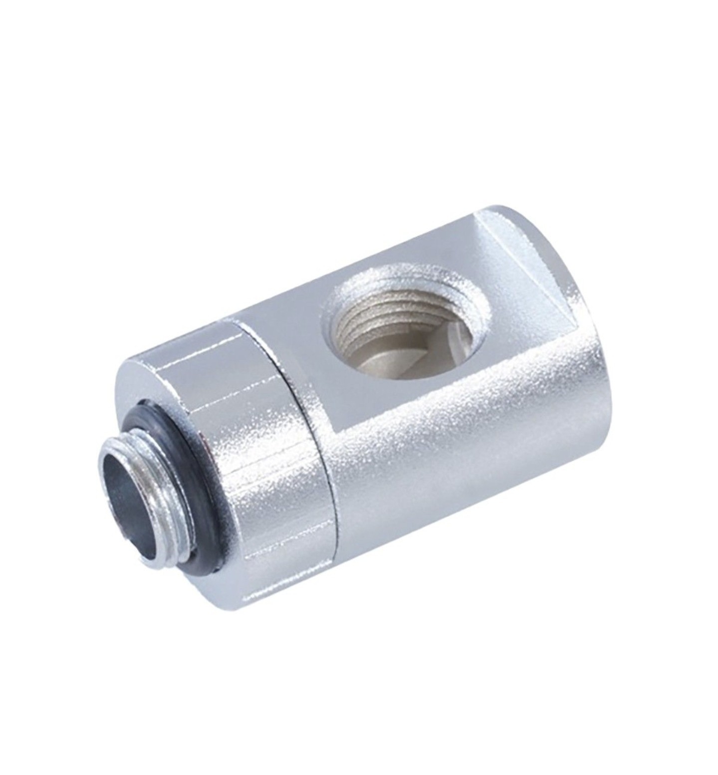 Bitspower Artemis T-Block Rotary G1/4"x2 Sandblast Silver (1) Each