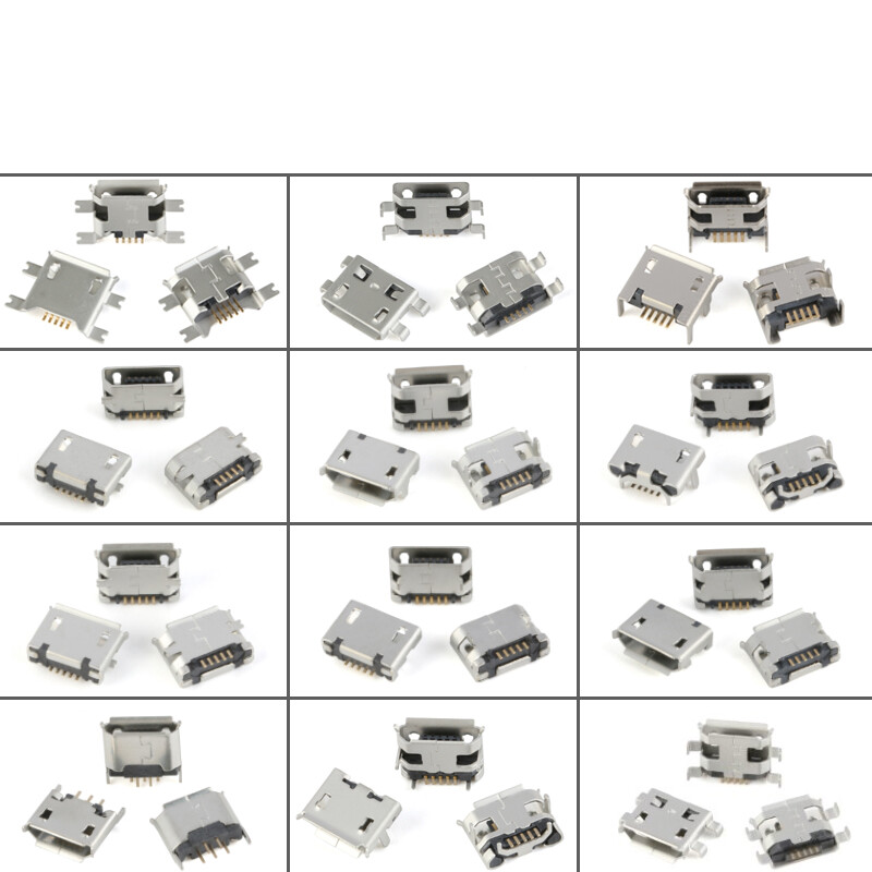 60pcs/pack Micro USB 5 Pin Female Socket SMD SMT Connector PCB Mount Jack Solder
