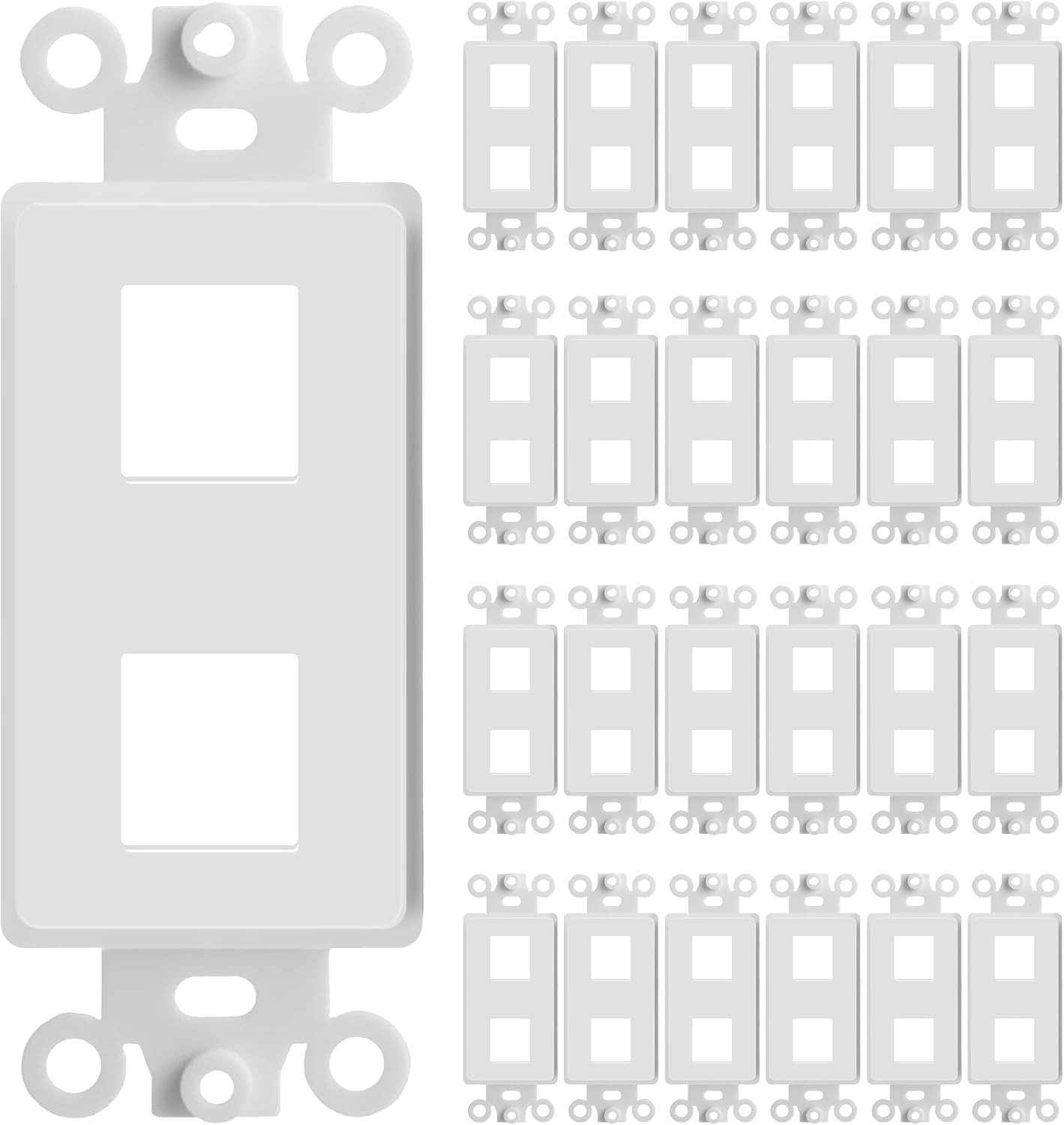- 25 Pack 2 Port Decorator Wall Plate 1-Gang Keystone Decorative Insert, Keyston