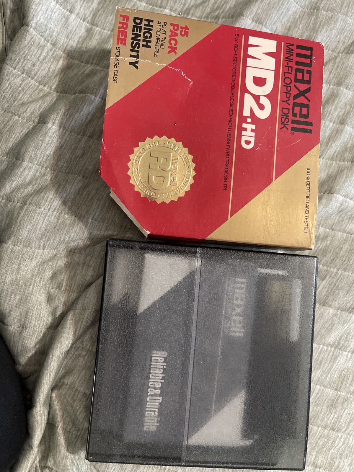 Maxell Mini Floppy Disks MD2-D 15 Pack ~ w/ Plastic Storage Case