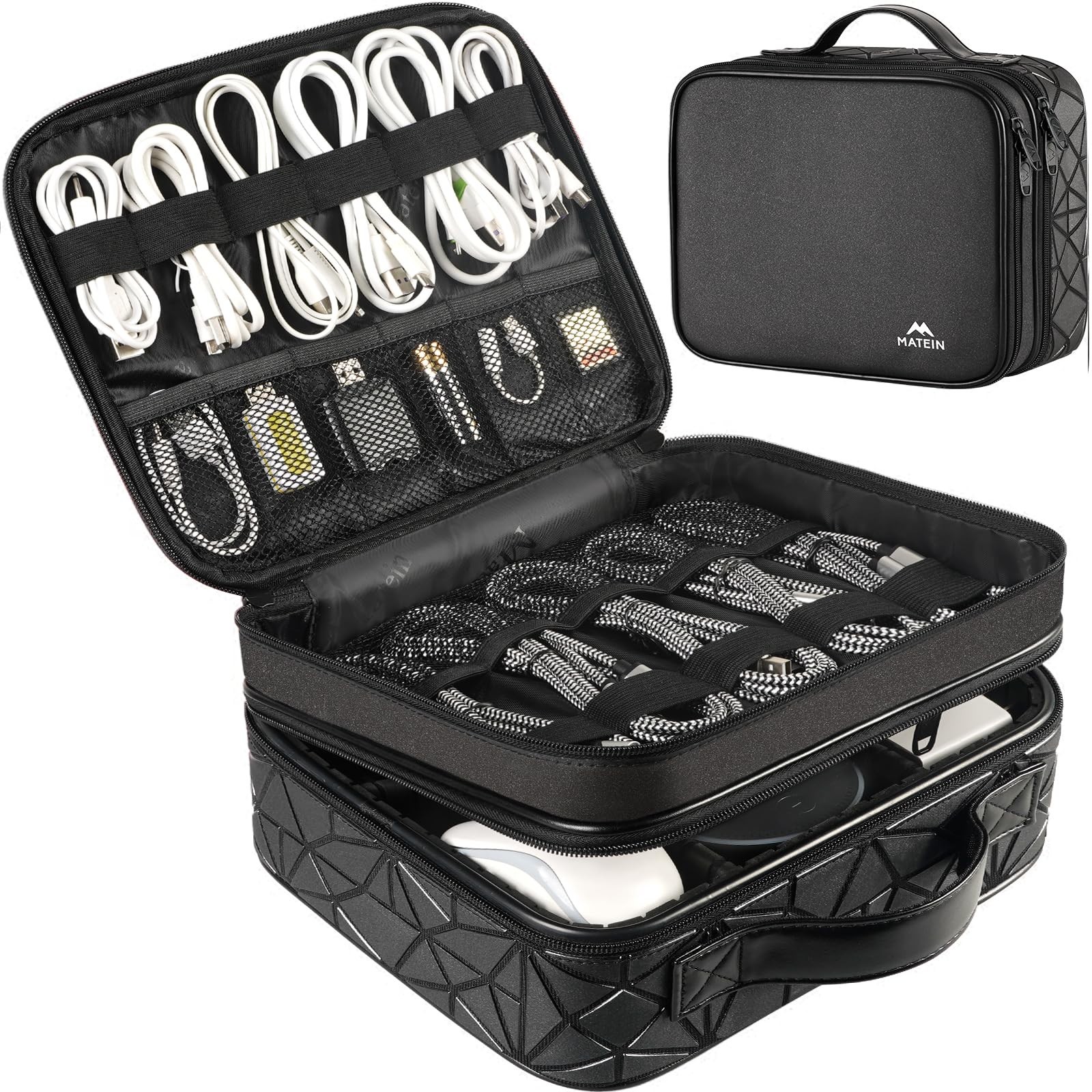 Cord Organizer Case with Adjustable Divider Large DJ Cable File Bag