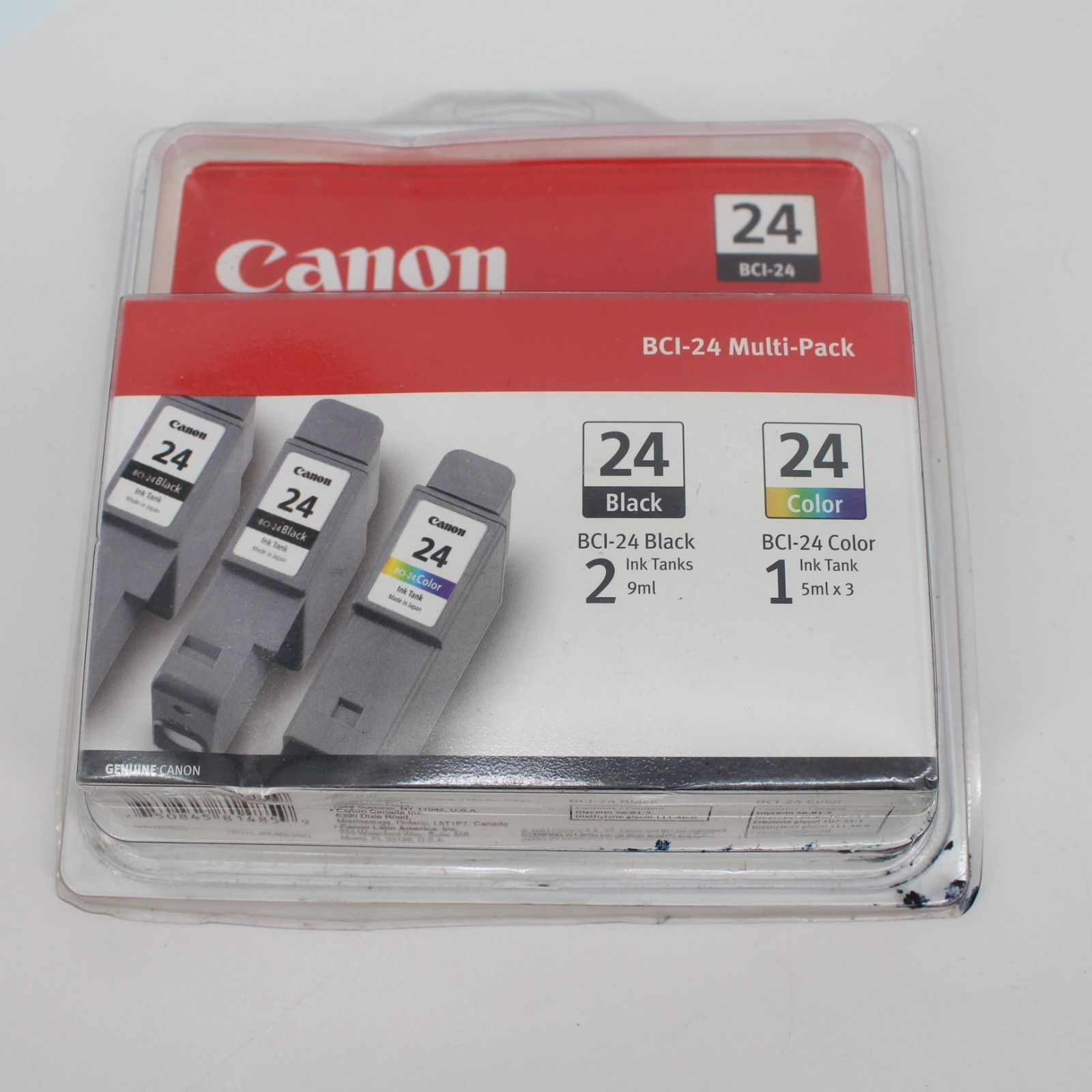 Genuine Canon BCI-24 Multi-Pack (2) Black & (1) Color Ink Cartridge
