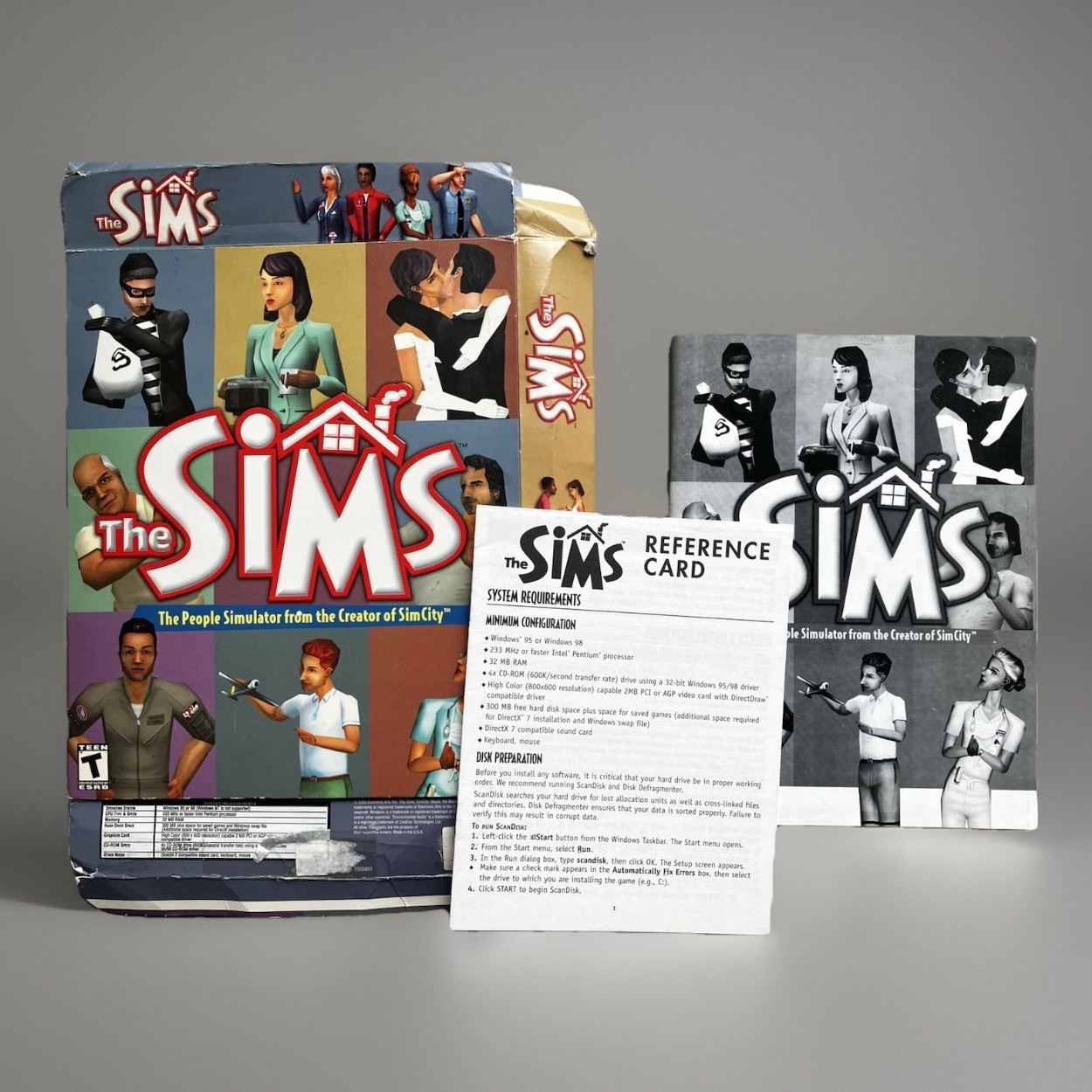 SIMS PC Game Windows 95 98 EA Games - Box, Manual & Reference Card Only (No CD)