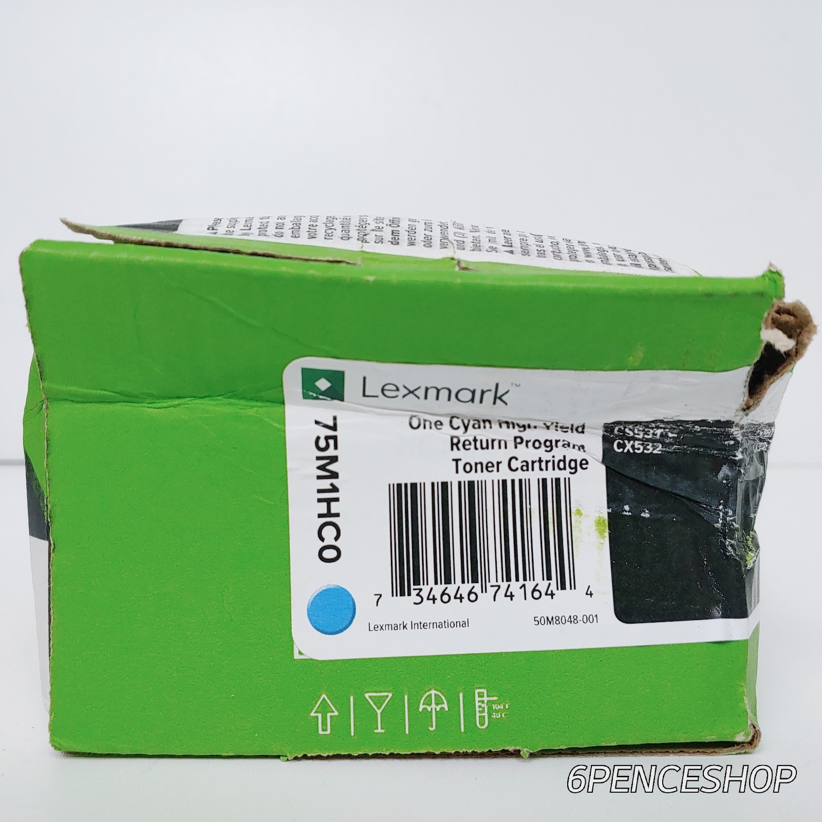 *Deformed Box* Lexmark 75M1HC0 Cyan High Yield Toner Cartridge