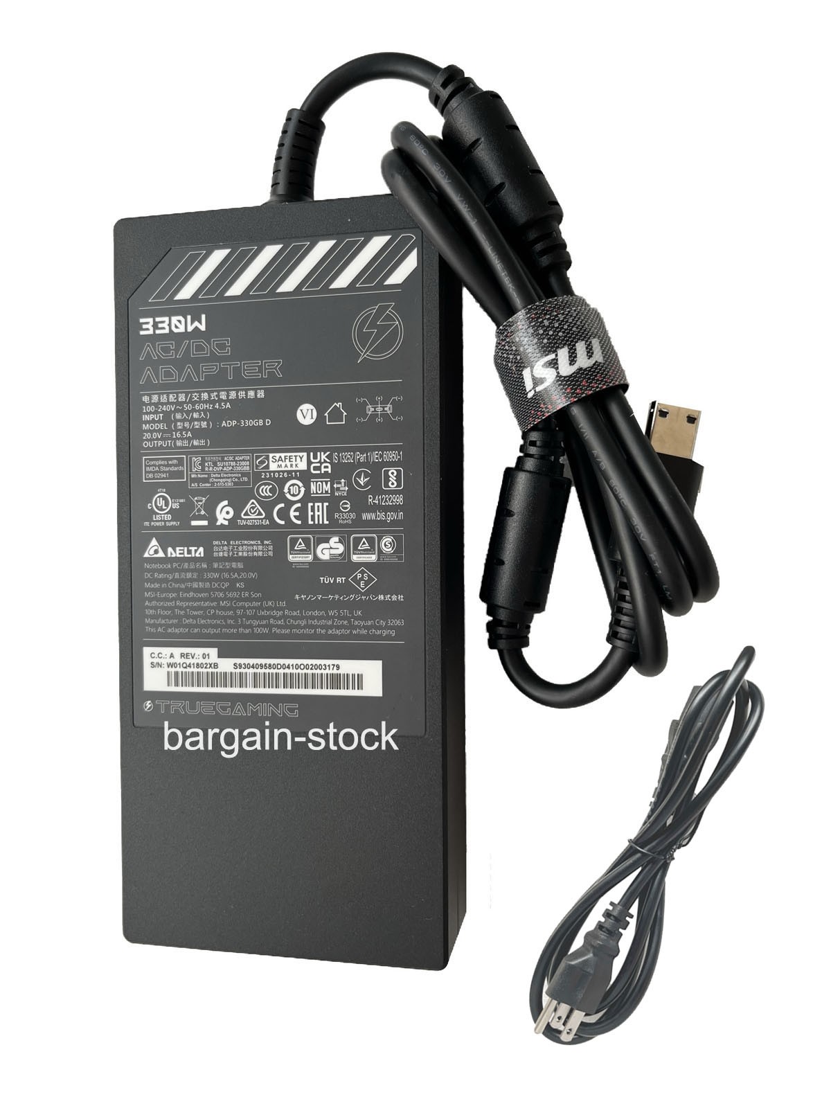 Genuine 20V 16.5V 330W AC Power Adapter For MSI Vector 16 HX AI A2XWHG Charger