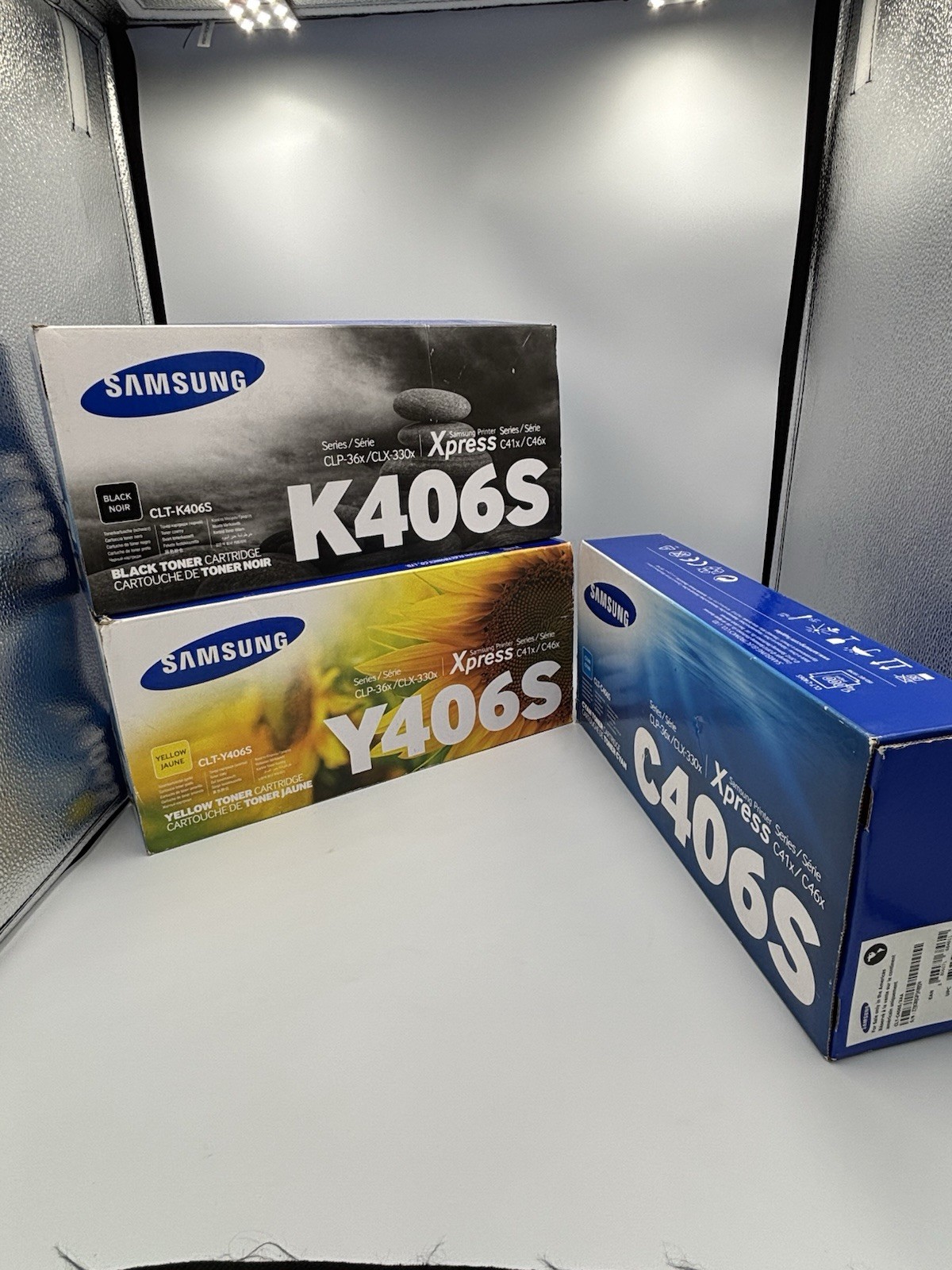 Samsung CLT-C406S Toner Cartdridge CYK Set of 3 for CLP-36x CLX-330x New
