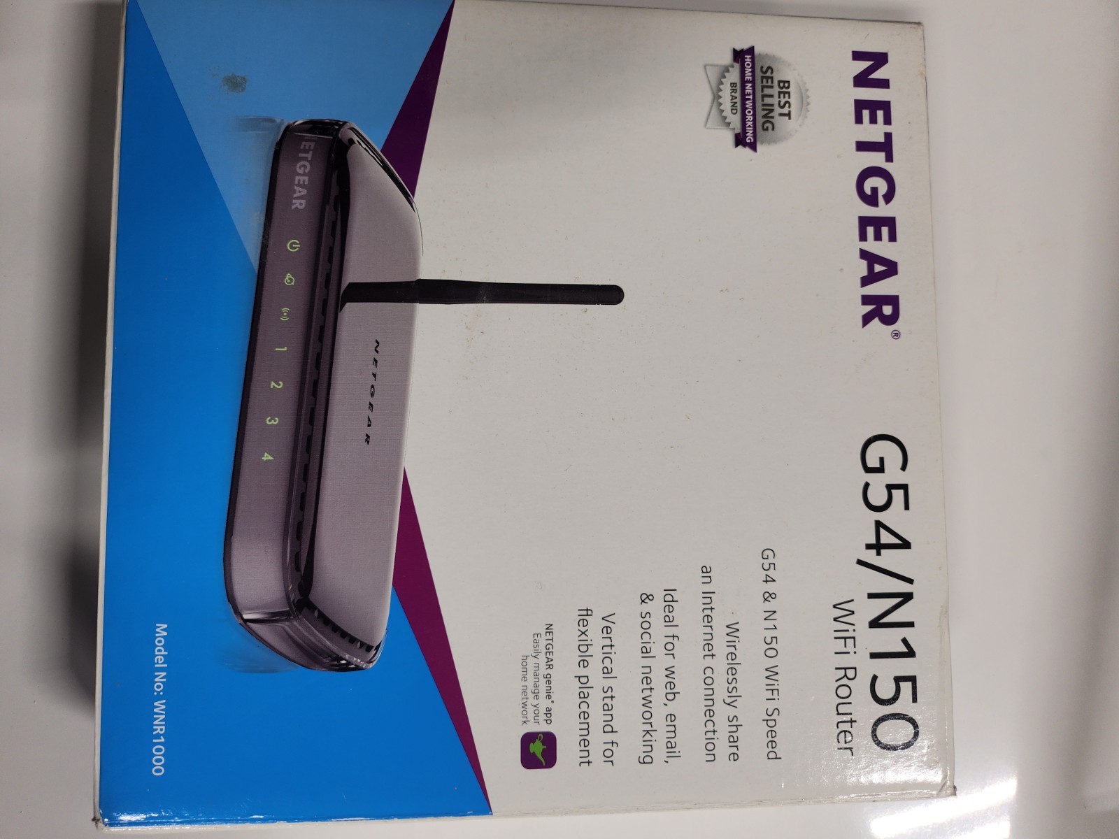 NETGEAR G54/N150 WNR1000 WiFi Router 150 Mbps 4-Port Black Wireless Ethernet