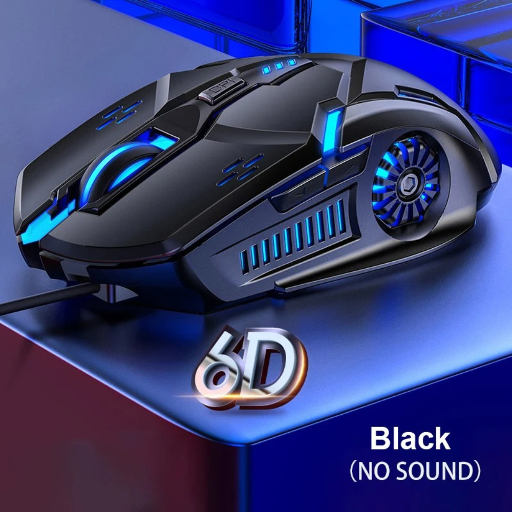 G5 Wired Gaming Mouse RGB Backlit 6 Button 3200 DPI 4 Speed Silent PC Laptop US