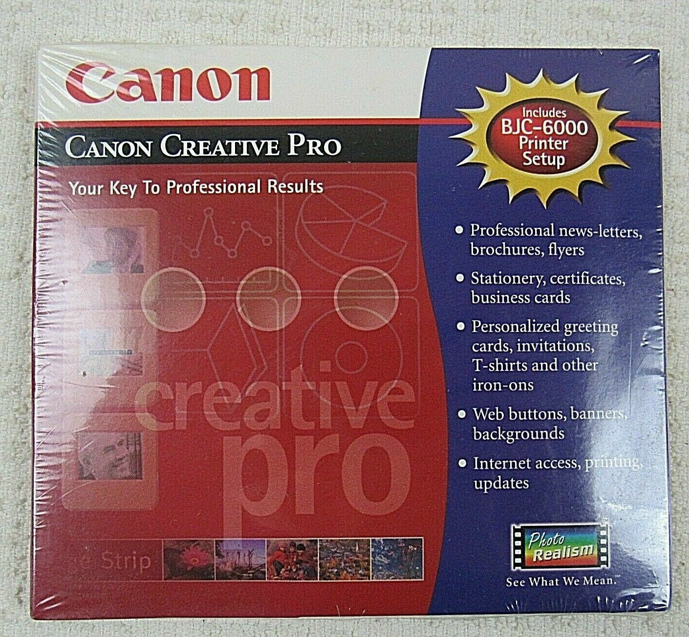 Canon Creative Pro Version 1.0 for Windows 3.x, 95, 98, NT4.0, BJC-6000 Setup